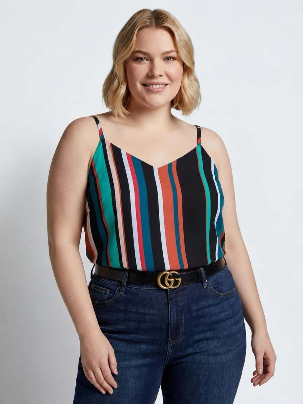 Torrid Sophie Size 3 Multicolored Striped Chiffon Cami Top